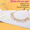 Birthday Crowns for Women, White-Gold Birthday Girl Sash & Birthday Tiara for Women Set, Princess Rhinestone Birthday Girl Headband Birthday Gifts for Women, Sweet Happy Birthday Accessories
