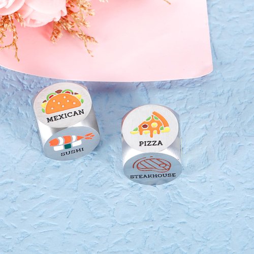 2 PCS Anniversary for Him Her Date Night Gifts for Couples Boyfriend Girlfriend Food Decider Wedding Anniversary Steel Gifts for Husband Wife Valentines Day Christmas Birthday Gifts for Men Women