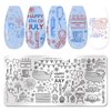 JERCLITY 6pcs Independence Day Nail Stamping Plates Patriotic Nail Stamping Kit 4th of July American Flag Stars Statue of Liberty Image Plates Nail Art Design Template Print Nail Stamper Kit for Women