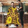 visesunny Barber Cape Classic Sunflower Leopard Print Polyester Hair Cutting Salon Cape Apron Anti-Static Haircut Water-Resistant Shaving Cloth Beard Shaving Bib Hairdressing Cape