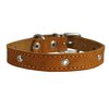 Real Leather Studded Dog Collar 15" x5/8" Tan Fits 10.5"-13.5" Neck