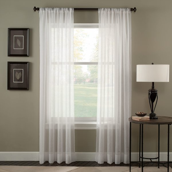 Curtainworks Trinity Crinkle Voile Sheer Curtain Panel, 51 by 84", Winter
