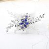 Olbye Wedding Hair Comb Blue Rhinestone Bridal Hair Accessories for Bride and Bridesmaids Wedding Hair Piece Silver
