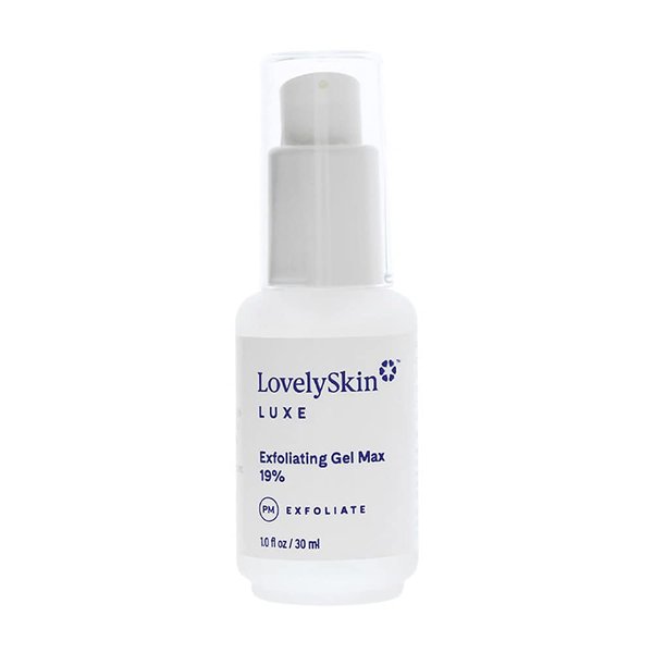 LovelySkin LUXE Exfoliating Gel (19%), Facial Exfoliant with Dead Sea Minerals and Vitamin C, Reduces Fine Lines, Wrinkles and Enlarged Pores, 1 oz