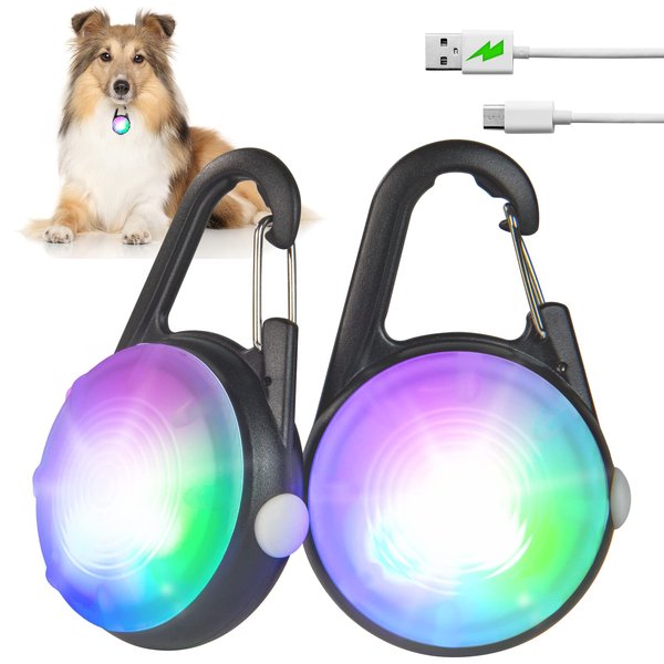4 Modes Dog Lights for Night Walking, IP68 Waterproof Dog Collar Light, High Capacity Rechargeable Collar Lights for Night Time Clip On, Small and Light Collars
