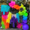 MOMOSHERO 175Pcs Neon Balloons Arch Garland Kit, Glow in the Dark Balloons (Rainbow Star Dot) for Back to 80s 90s DISCO Birthday Party Decorations, Fiesta, Let's Glow Party, Rock Roll Party Supplies