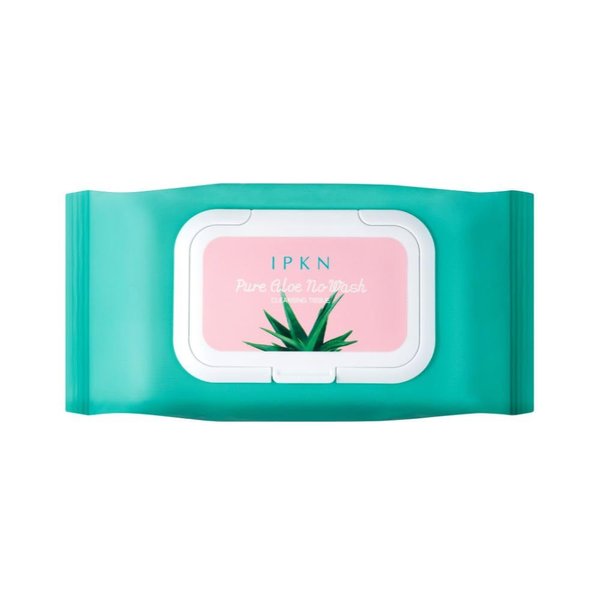 IPKN Pure Aloe No-Wash Cleansing Tissue 1 Pack (80Count) | Reduces Odor, Moisturizing & Cleansing Hygiene Product Made with Aloe | Soothing Makeup Remover & Facial Cleansing |