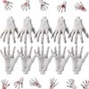 Sratte 5 Pairs Halloween Skeleton Hands Realistic Skeleton Zombie Hands Life Size Zombie Hand Prop Plastic Fake Hands for Halloween Party Decorations Scary Props