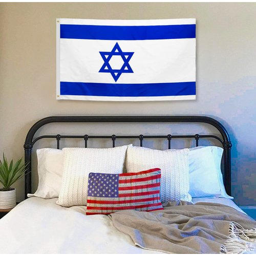 DANF Israel Flag 3x5 Ft Thick Polyester, Fade Resistant, Brass Grommets, Canvas Header, Double Sided The Israeli National Flags 3x5 Feet