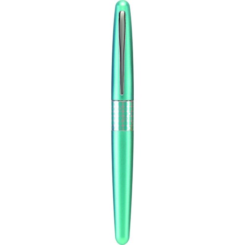 PILOT MR Retro Pop Collection Fountain Pen in Gift Box, Turquoise Barrel with Dots Accent, Fine Point Stainless Steel Nib, Refillable Black Ink (91436)