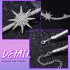 JEAIRTS Rhinestone Headband Silver Star Hair Band Sparkly Bridal Forehead Crystal Headpiece Prom Rave Hair Accessories for Women and Girls