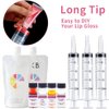 4 Pack Large Syringes for Liquid, 20ml & 60ml Plastic Syringe for Measuring, Lip Gloss TKP Lipgloss Base Flavoring Oil Food Oral Medicine Injection Feeding- with Tip Cap and Pipettes