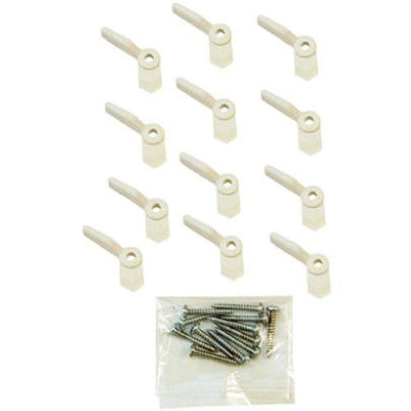 Make-2-Fit PL 7920 Turn Button with Screws, Nylon, White (12 Pack)