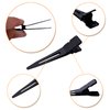 100pcs Black Single Prong Curl Clips Sectioning Clips Metal Alligator Hair Pins Styling Clips for Women Men Girls Hair Extensions Salon Haircut, 4.5 cm x 0.8 cm