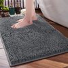 SONORO KATE Bathroom Rug 32"×20", Non-Slip Bath Mat,Soft Cozy Shaggy Thick Chenille Bath Rugs for Bathroom,Plush Rugs for Bathtubs,Water Absorbent Rain Showers and Under The Sink (Dark Grey)