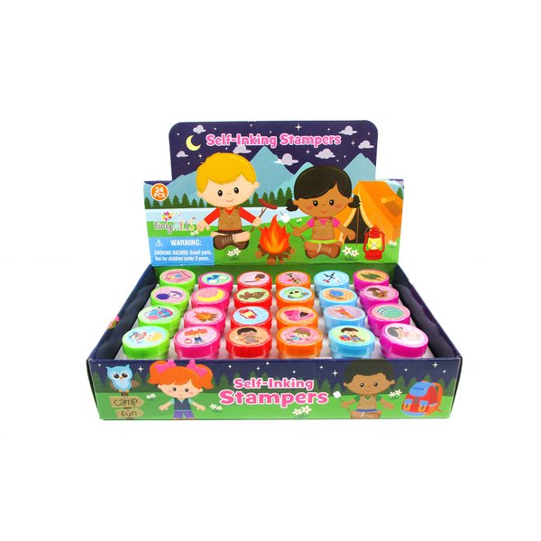 TINYMILLS 24 Pcs Camping Stamp for Kids Camping Party Favors Pinata Fillers Carnival Prizes Camp Classroom Rewards