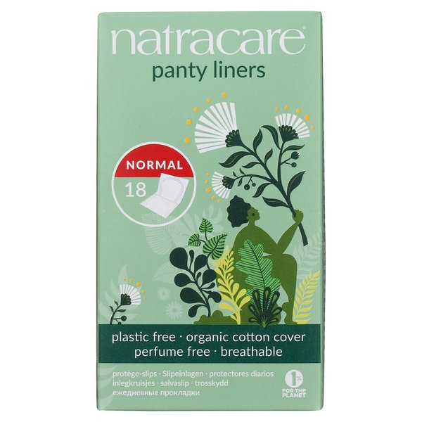 Organic & Natural Panty Liners,Normal Natracare 18 Liners Box