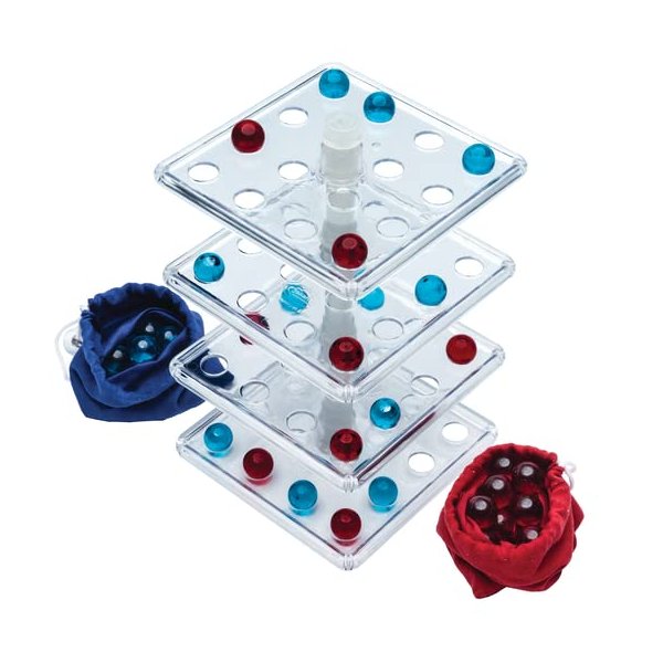 Jokari Take the Tower 3D Strategy Board Game for 2 To 4 Kids or Adults of Any Age. Easily Attach Rotating Playing Surfaces, Like Connect 4 Try to Align 4 Marbles, Turn a Level to Alter Opponent's Plan