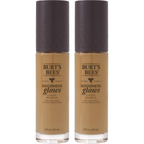 Burts Bees Goodness Glows Liquid Foundation, Pecan, 1.0 oz, Pack of 2