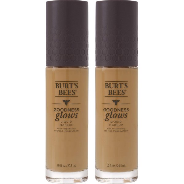 Burts Bees Goodness Glows Liquid Foundation, Pecan, 1.0 oz, Pack of 2