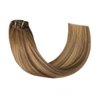 Sindra Clip in Hair Extensions Real Human Hair 18Inch Balayage Chocolate Brown Ombre Caramel Brown Hair Extensions Real Human Hair Clip ins Remy Straight For Woman 120G 6Pcs(clip#4/27/4 18inch)