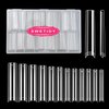 504Pcs No C Curve 3XL Extra Long Square Nail Tips for Acrylic Nails Professional, SWETIDY Clear Straight Flattened Half Cover False Nails Tips with Case for Nail Salons and Home DIY, 12 Sizes