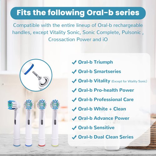 16 Pcs Replacement Toothbrush Heads Compatible with Oral B Braun Cross Clean, Professional Electric Toothbrush Brush Heads Refills for Oral-B Action Pro 500/750/1000/1500/3000/3757/5000/7000/7500/8000