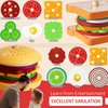 Toddler Montessori Toys for 3 4 5 Year Old Boy Girl, Pretend Play Toy Fake Food for Ages 3-5 Kids Gifts, Stacking Wooden Building Blocks Educational Puzzles Games for Preschool Classroom (Set)