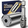 Universal Socket Tools Gifts for Men: Fathers Day Birthday Gift for Dad Husband Him Women 1/4"-3/4"(7-19mm) Super Socket Set Impact Power Drill Adapter Unique Cool Gadgets