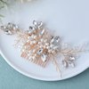 Wedding Hair Accessories for Brides, Beusoulover Bridal Hair Accessories, 5 Pieces (Pearl Hair Comb + 4pcs Silver Hair Pins) for Women and Girls, Brides, Bridesmaids