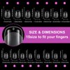 LoveOurHome 420pc Squoval Fake Nails Short Gel x Nail Tips XS Round Square Press on Nails Clear Square Nail Tips Full Cover Short False Artificial Fake Fingernail for Gel x Extension Acrylic Nails