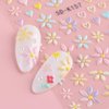 5D Flower Nail Art Stickers, 5D Embossed Floral Nail Decals Daisy Small Flower Floral Nail Art Supplies Luxurious Spring Summer Nail Design Manicure Decoration for Women Girls(4 Sheets)