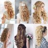 24"-26" Clip in Hair Extensions 6Pcs 16 Clips Curly Wavy Straight Thick Clip on Synthetic Hair Extension Hairpieces Ash Blonde Mix Bleach Blonde#