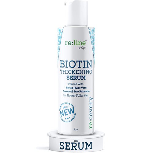 Biotin Hair Growth Serum for Women Men Hair Thickener for Fine Hair Serum for Hair Growth with Biotin and Saw Palmetto Extract DHT Blocker Natural Hair Regrowth Treatment for Men Women Hair Volumizer