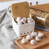 ONTUBE Garlic Keeper with Lid, Ceramic Garlic Holder Storage, Garlic Container for Kitchen, Garlic Saver to Keep Your Garlic Cloves Fresh Longer 4.7-Inch, White
