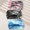 Olbye Wide Headbands Women Knotted Headband Tie Dye Elastic Head Bands Turban Headwraps Nonslip Workout Hair Bands Sports Yoga Sweatbands Boho Hair Accessories for Women 3Pcs (Tie Dye A)