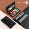 Lolalet Night Shades Magnetic Makeup Palette Empty, 2 Pack Magnetic Pallets with Mirror for Eyeshadow Lip Color Blush Powder Highlighter Contour -Stripeblack
