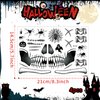 Halloween Face Eye Makeup Tattoo Stickers Horror Black Mouth Face Tattoo Stickers Demon Zombie Fake Tattoos Sticker For Kids Men Adults Scary Cosplay Decals-4Pcs