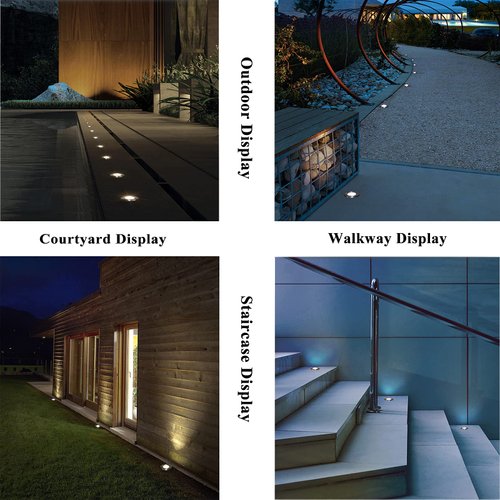 RNEHON 5W In-Ground Well Light,Low Voltage 12-24V, In-Ground Lighting,IP67 Waterproof, Aluminum, 3000K Outdoor Lighting for Yard,Lawn,Garden,Patio,Black Pack of 1