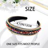 deladola Red Rhinestone Headband Beaded Hairband Prom Party Ceremony Banquet Hair Accessory for Women