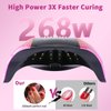 268W UV LED Nail Lamp for Gel Polish with 4 Timer Settings and Professional Manicure Nail Dryer with Automatic Sensor