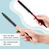 2 Pcs Small Round Hair Brush Mini Round Wood Brush Roller Quiff Hair Combs Nylon Bristles Hair Brushes Salon Hairdressing Brushes for Blow Drying Curly Hair Styling Bangs Lifting Beard Care, 2 Styles