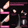 UNA GELLA Almond Gel X Nail Tips 600 Pcs Pre-filed Almond Nail Tips Full Cover Nail Tips Press On Nails 12 Sizes Half Matte Clear Fake Soft Gel Nail Tips for Nail Extension Home DIY Salon with Box
