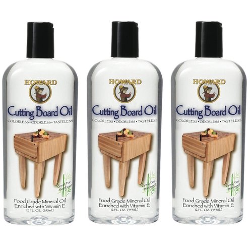 Howard Products BBB012 Butcher Block and Cutting Board Oil, 12-Ounce (3-Pack)