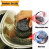 18 PCS Stainless Steel Sponges Scrubbers Cleaning Ball Utensil Scrubber Metal Scrubber Scouring Pads Ball for Pot Pan Dish Wash Cleaning for Removing Rust Dirty Cookware Cleaner with Handle (18 Pack)