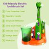 Brusheez Kids’ Electric Toothbrush Set - Safe & Effective for Ages 3+ - Parent Tested & Approved with Gentle Bristles, 2 Brush Heads, Rinse Cup, 2-Minute Timer, & Storage Base (Snappy The Croc)