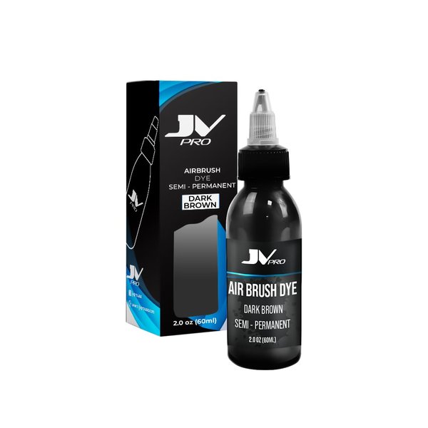 JV PRO Semi-Permanent Dark Brown Enhancement Airbrush Hair Dye for Precise and Artistic Hair Coloring - Versatile and Fade-Resistant Formula Hair Products for Customized and Vibrant Hairstyles