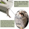 YODEWA Cat Scratch Furniture Protector No Pins Single Side Smooth Clear Anti Cat Scratching Furniture Couch Protector from Cat Claws for Faux Leather Couch/Microfiber/Velvet Sofa -10 Sheets 17"x12"
