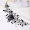 Missgrace Women Handmade Gothic Black Full Rhinestones Side Hair Comb Prom Party Special Occasion Punk Headpiece Black Women Rhinestones Hair Accessories for Women Gilrs (Black 2)