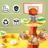 Nuenen Basketball Theme Party Cupcake Stand Decorations, 3 Tier Sports Theme Party Cupcake Tower Baseball Basketball Birthday Party Table Decorations for Baseball Basketball Sports(Basketball)